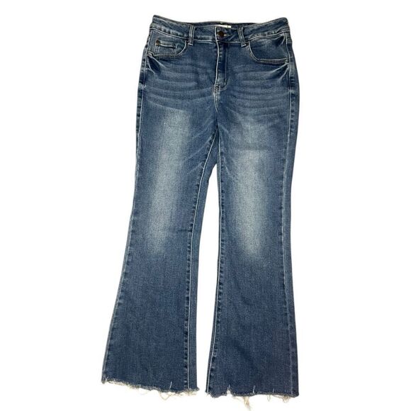 Nature Denim Women’s 13 Flare Jeans High Rise Medium Wash Stretch - Picture 1 of 6